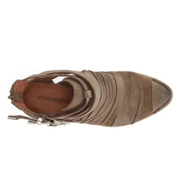 Jeffrey Campbell Nuestra Suede Cut-Out Buckle Booties Size 9 - Picture 3 of 11